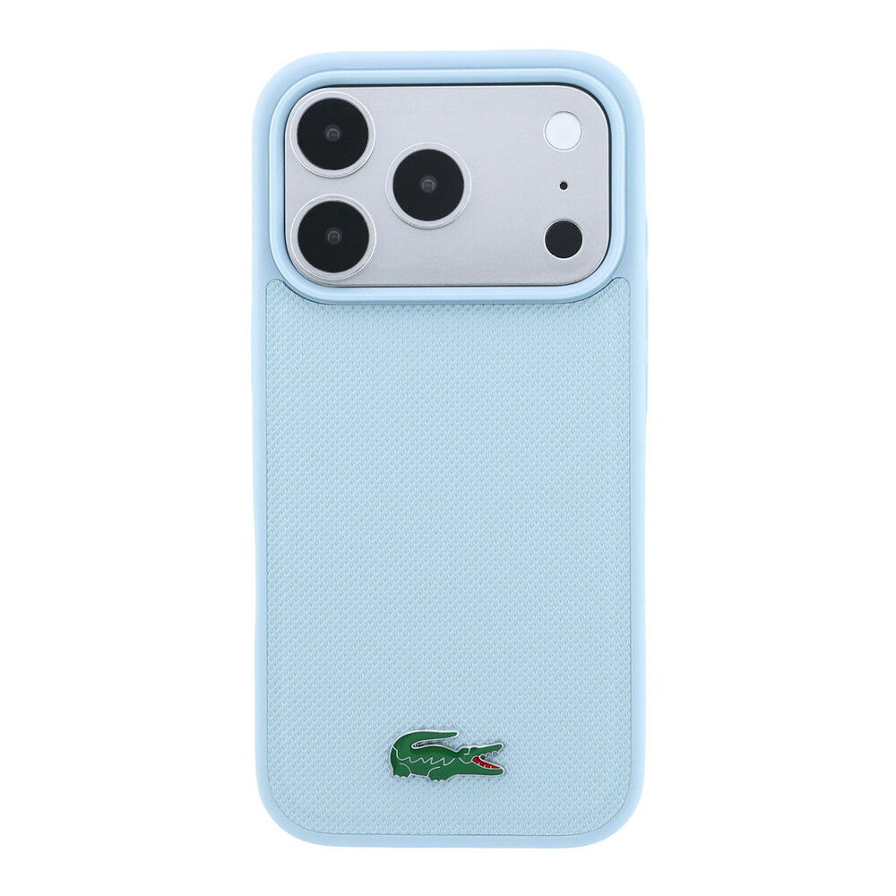 Lacoste Lacoste iPhone 18 Pro Max Hoesje harde behuizing - MagSafe - Petit Pique - PVC - gelakt logo Lichtblauw