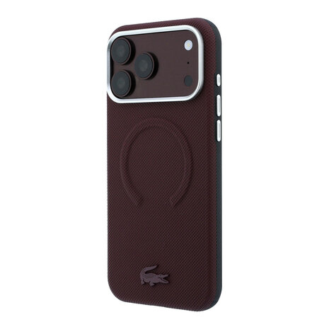 Lacoste Lacoste iPhone 18 Pro Max Hülle Hartschale - MagSafe - PVC - Petit Pique - Prägung Bordeauxrot Lacoste Lacoste iPhone 18 Pro Max Hülle Hartschale - MagSafe - PVC - Petit Pique - Prägung Bordeauxrot