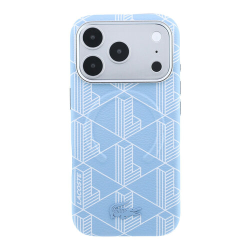 Lacoste Lacoste iPhone 18 Pro/iPhone 17 Pro Hard Case MagSafe PVC The Blend Embossed Design - Light Blue