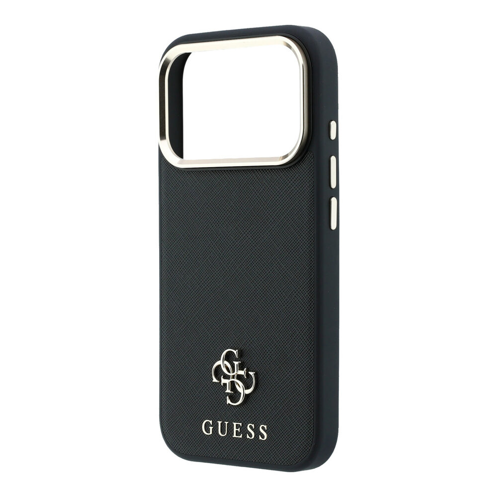 Guess Guess iPhone 18 Pro Hoesje harde behuizing - MagSafe - Saffiano - klein 4G - Classic Zwart