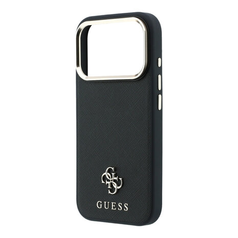 Guess Guess iPhone 18 Pro Case hard shell - MagSafe - Saffiano - small 4G - Classic Black