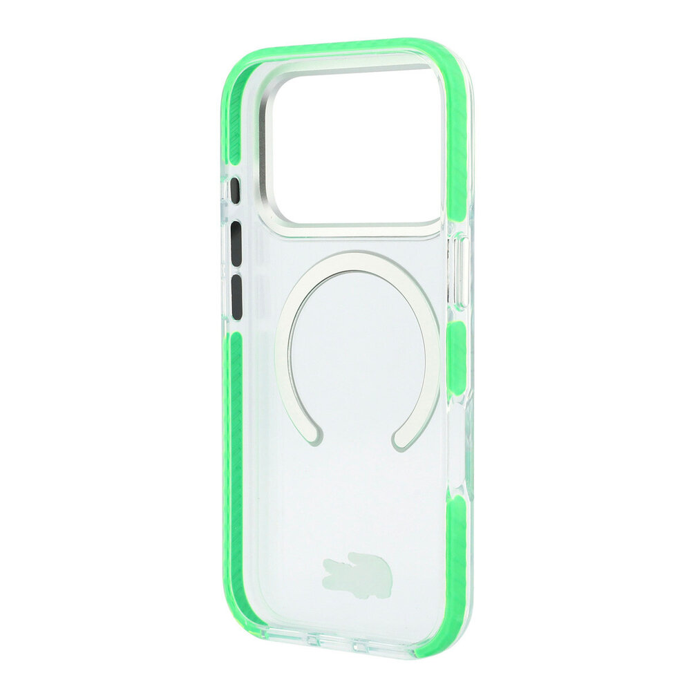 Lacoste Lacoste iPhone 18 Pro Max Hoesje harde behuizing - MagSafe - IML - schokbestendig - groene randen Transparant/Groen