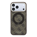 Guess Guess iPhone 18 Pro Max/iPhone 17 Pro Max Hartschalenhülle MagSafe PU 4G 360° Ringständer Klassisches Logo - Braun