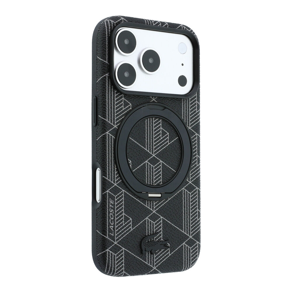 Lacoste Lacoste iPhone 18 Pro Max Hoesje harde behuizing - MagSafe - PVC - The Blend - ringstandaard Zwart