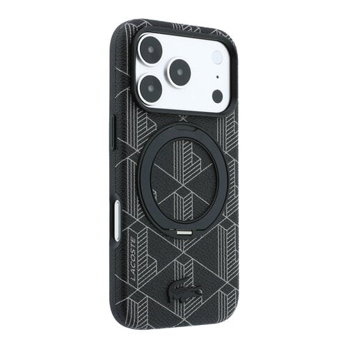 Lacoste Lacoste iPhone 18 Pro Max/iPhone 17 Pro Max Hartschalenhülle MagSafe PVC The Blend Ringständer - Schwarz