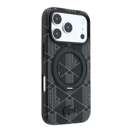 Lacoste Lacoste iPhone 18 Pro Max Hoesje harde behuizing - MagSafe - PVC - The Blend - ringstandaard Zwart