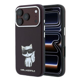 Karl Lagerfeld Karl iPhone 18 Pro Max Hoesje harde behuizing - MagSafe - SW - glad PU - Choupette Sketch Bordeauxrood
