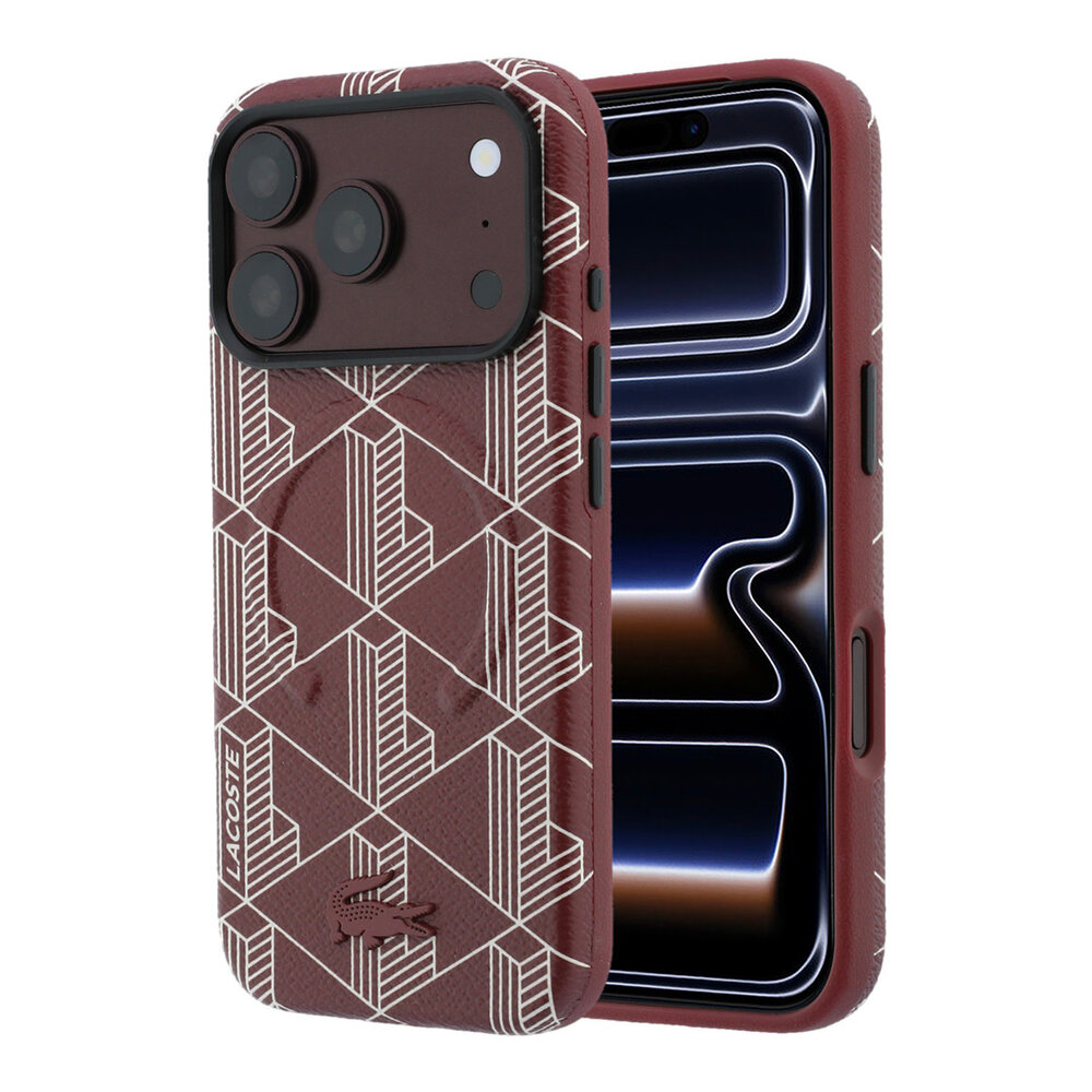 Lacoste Lacoste iPhone 18 Pro Hülle Hartschale - MagSafe - PVC - The Blend - Prägung Bordeauxrot Lacoste Lacoste iPhone 18 Pro Hülle Hartschale - MagSafe - PVC - The Blend - Prägung Bordeauxrot