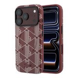 Lacoste Lacoste iPhone 18 Pro Hoesje harde behuizing - MagSafe - PVC - The Blend - reliëf Bordeauxrood