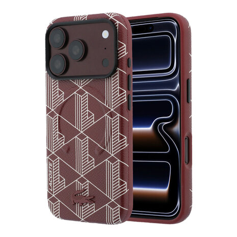 Lacoste Lacoste iPhone 18 Pro Hülle Hartschale - MagSafe - PVC - The Blend - Prägung Bordeauxrot Lacoste Lacoste iPhone 18 Pro Hülle Hartschale - MagSafe - PVC - The Blend - Prägung Bordeauxrot
