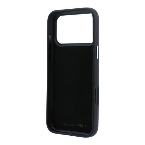 Karl Lagerfeld Karl Lagerfeld iPhone 18 Pro Max/iPhone 17 Pro Max Hartschalenhülle SW PU Saffiano Karl und Choupette Kopf-Anstecker Logo - Bordeaux