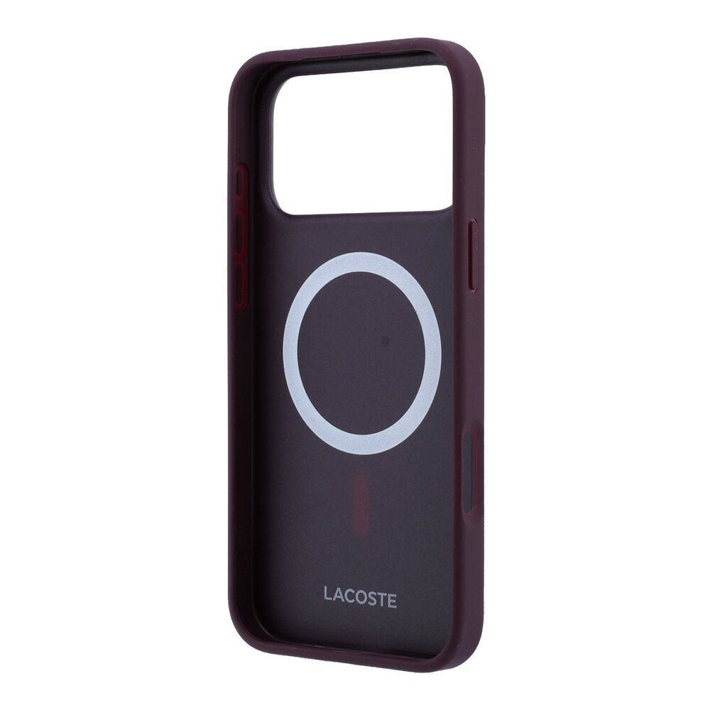 Lacoste Lacoste iPhone 18 Pro Max Hülle Hartschale - MagSafe - Petit Pique - PVC - lackiertes Logo Bordeauxrot Lacoste Lacoste iPhone 18 Pro Max Hülle Hartschale - MagSafe - Petit Pique - PVC - lackiertes Logo Bordeauxrot