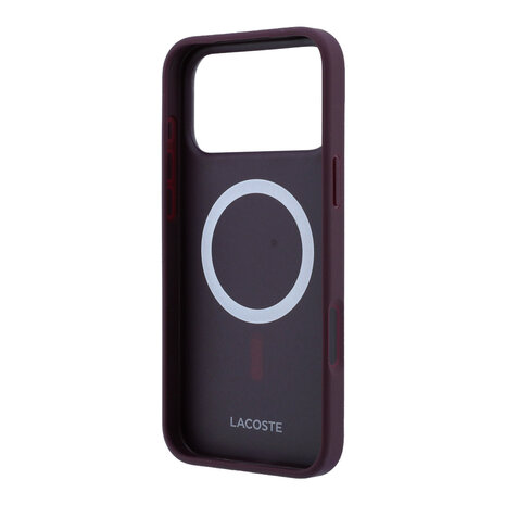 Lacoste Lacoste iPhone 18 Pro Max Hülle Hartschale - MagSafe - Petit Pique - PVC - lackiertes Logo Bordeauxrot Lacoste Lacoste iPhone 18 Pro Max Hülle Hartschale - MagSafe - Petit Pique - PVC - lackiertes Logo Bordeauxrot