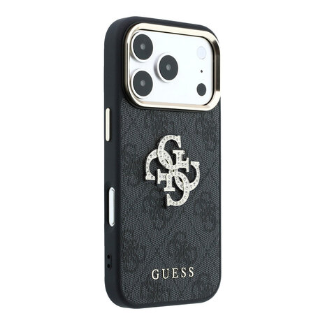 Guess Guess iPhone 18 Pro Max Hoesje harde behuizing - 4G - PU - groot strasslogo Zwart Guess Guess iPhone 18 Pro Max Hoesje harde behuizing - 4G - PU - groot strasslogo Zwart