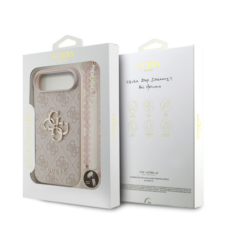 Guess Guess iPhone 17 Air Hülle Hartschale - 4G - PU - Trageriemen - klassisches 4G-Logo Rosa