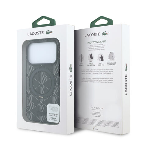 Lacoste Lacoste iPhone 18 Pro Hülle Hartschale - MagSafe - PVC - The Blend - Ringständer Schwarz Lacoste Lacoste iPhone 18 Pro Hülle Hartschale - MagSafe - PVC - The Blend - Ringständer Schwarz