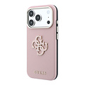 Guess Guess iPhone 18 Pro Max/iPhone 17 Pro Max Hartschalenhülle SW Genarbtes PU Großes Kunstharzlogo - Rosa