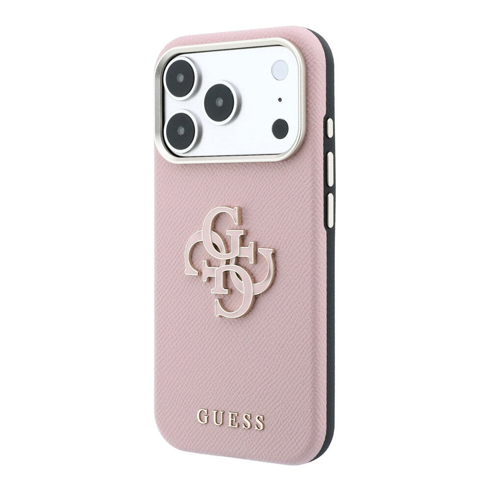 Guess Guess iPhone 18 Pro Max Hoesje harde behuizing - SW - generfd PU - groot logo van hars Roze Guess Guess iPhone 18 Pro Max Hoesje harde behuizing - SW - generfd PU - groot logo van hars Roze