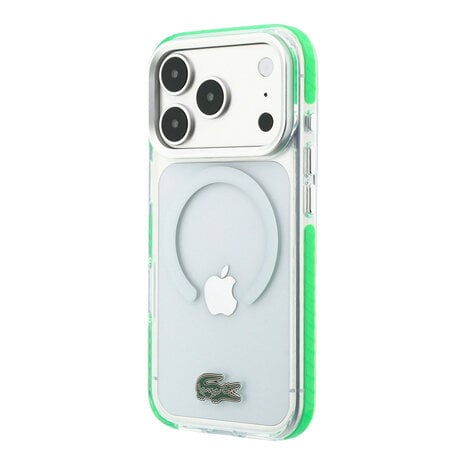 Lacoste Lacoste iPhone 18 Pro Max Hoesje harde behuizing - MagSafe - IML - schokbestendig - groene randen Transparant/Groen