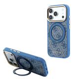Guess Guess iPhone 18 Pro Max Hoesje harde behuizing - MagSafe - ringstandaard 360 - 4G - PU - klassiek logo Blauw