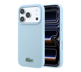 Lacoste Lacoste iPhone 18 Pro Hoesje harde behuizing - MagSafe - Petit Pique - PVC - gelakt logo Lichtblauw