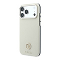 Guess Guess iPhone 18 Pro Max/iPhone 17 Pro Max Hartschalenhülle MagSafe SW Genarbtes PU Rundes Strasslogo - Beige