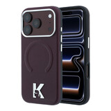 Karl Lagerfeld Karl iPhone 18 Pro Max Hoesje harde behuizing - MagSafe - SW - generfd PU - ring in reliëf - Kameo-logo Bordeauxrood