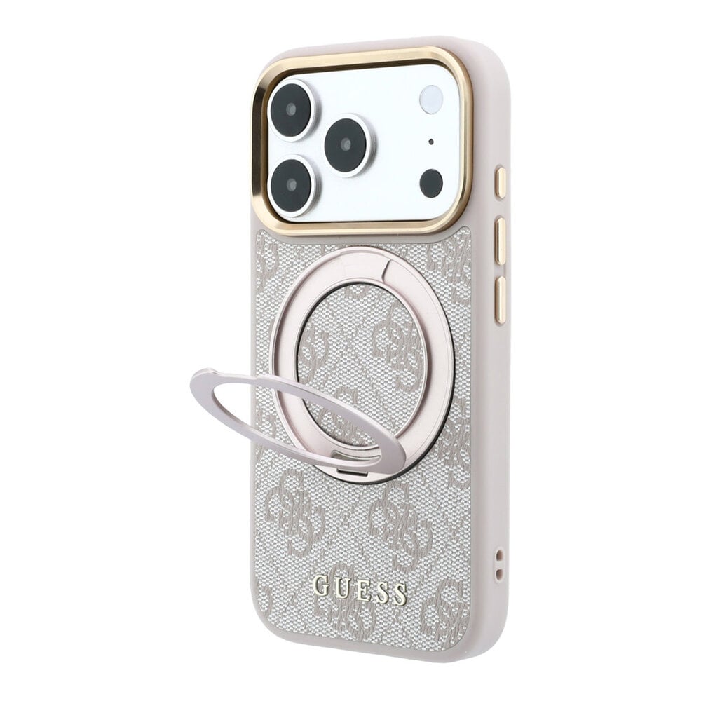 Guess Guess iPhone 18 Pro Hoesje harde behuizing - MagSafe - ringstandaard 360 - 4G - PU - klassiek logo Roze Guess Guess iPhone 18 Pro Hoesje harde behuizing - MagSafe - ringstandaard 360 - 4G - PU - klassiek logo Roze