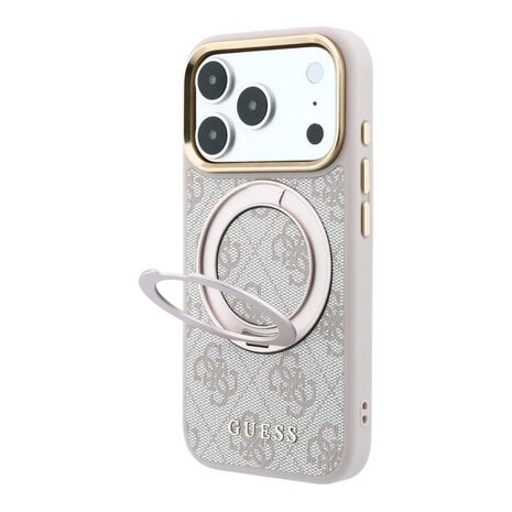 Guess Guess iPhone 18 Pro Hoesje harde behuizing - MagSafe - ringstandaard 360 - 4G - PU - klassiek logo Roze Guess Guess iPhone 18 Pro Hoesje harde behuizing - MagSafe - ringstandaard 360 - 4G - PU - klassiek logo Roze