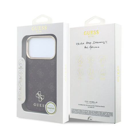 Guess Guess iPhone 18 Pro Hoesje harde behuizing - MagSafe - Peony - HS - 4G - klein logo Bordeauxrood Guess Guess iPhone 18 Pro Hoesje harde behuizing - MagSafe - Peony - HS - 4G - klein logo Bordeauxrood