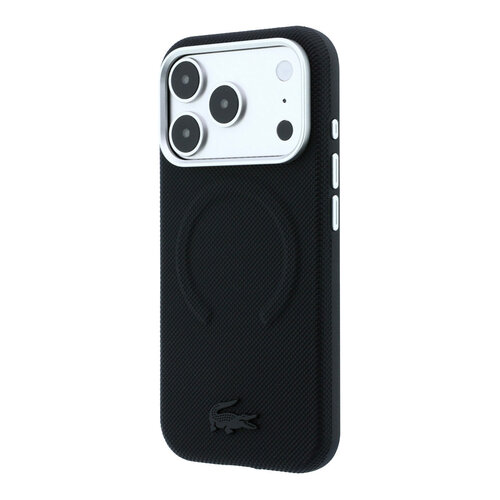 Lacoste Lacoste iPhone 18 Pro/iPhone 17 Pro Hard Case MagSafe PVC Petit Piqué Embossed - Black