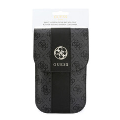 Guess Handytasche 4G - PU - rundes 4G-Logo - klassisches Logo - Streifenmuster - Trageriemen Schwarz