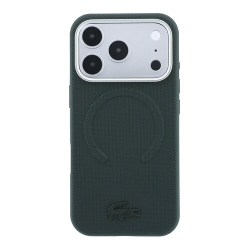 Lacoste Lacoste iPhone 18 Pro/iPhone 17 Pro Hartschalenhülle MagSafe PVC Petit Piqué Prägung - Sinople