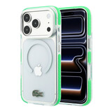 Lacoste Lacoste iPhone 18 Pro Max Hoesje harde behuizing - MagSafe - IML - schokbestendig - groene randen Transparant/Groen