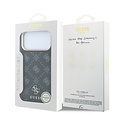 Guess Guess iPhone 18 Pro/iPhone 17 Pro Hartschalenhülle MagSafe Pfingstrose HS Kleines 4G-Logo - Schwarz