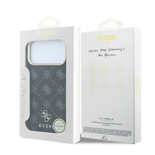 Guess Guess iPhone 18 Pro/iPhone 17 Pro Hartschalenhülle MagSafe Pfingstrose HS Kleines 4G-Logo - Schwarz