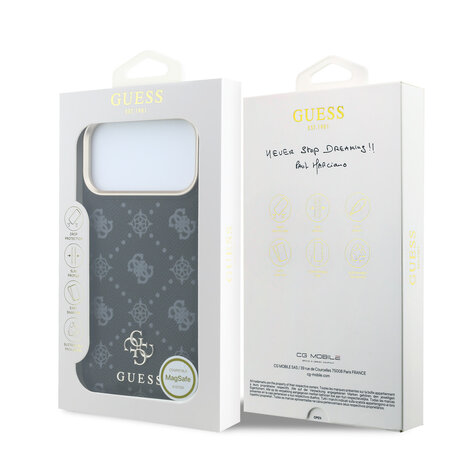 Guess Guess iPhone 18 Pro Hoesje harde behuizing - MagSafe - Peony - HS - 4G - klein logo Zwart Guess Guess iPhone 18 Pro Hoesje harde behuizing - MagSafe - Peony - HS - 4G - klein logo Zwart