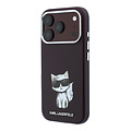 Karl Lagerfeld Karl Lagerfeld iPhone 18 Pro Max/iPhone 17 Pro Max Hartschalenhülle MagSafe SW Glattes PU Choupette Skizze - Bordeaux