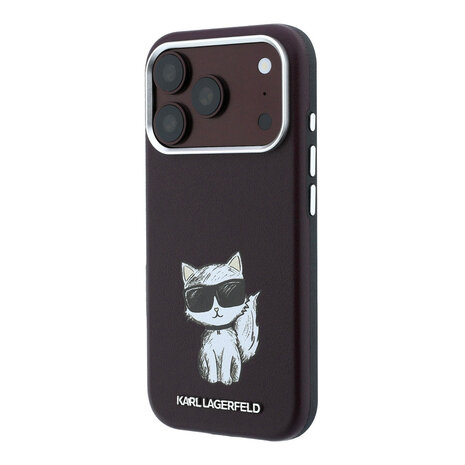Karl Lagerfeld Karl iPhone 18 Pro Max Hoesje harde behuizing - MagSafe - SW - glad PU - Choupette Sketch Bordeauxrood Karl Lagerfeld Karl iPhone 18 Pro Max Hoesje harde behuizing - MagSafe - SW - glad PU - Choupette Sketch Bordeauxrood