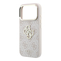 Guess Guess iPhone 18 Pro/iPhone 17 Pro Hartschalenhülle 4G PU Großes Strasslogo - Rosa