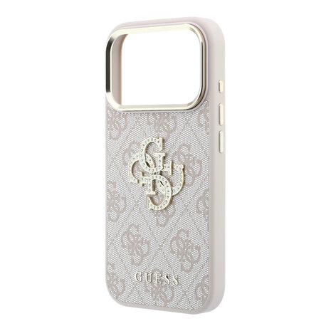 Guess Guess iPhone 18 Pro Hoesje harde behuizing - 4G - PU - groot strasslogo Roze Guess Guess iPhone 18 Pro Hoesje harde behuizing - 4G - PU - groot strasslogo Roze