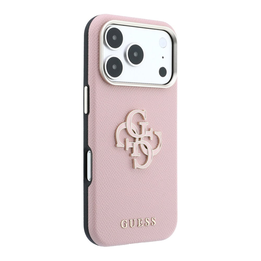Guess Guess iPhone 18 Pro Max Hoesje harde behuizing - SW - generfd PU - groot logo van hars Roze Guess Guess iPhone 18 Pro Max Hoesje harde behuizing - SW - generfd PU - groot logo van hars Roze