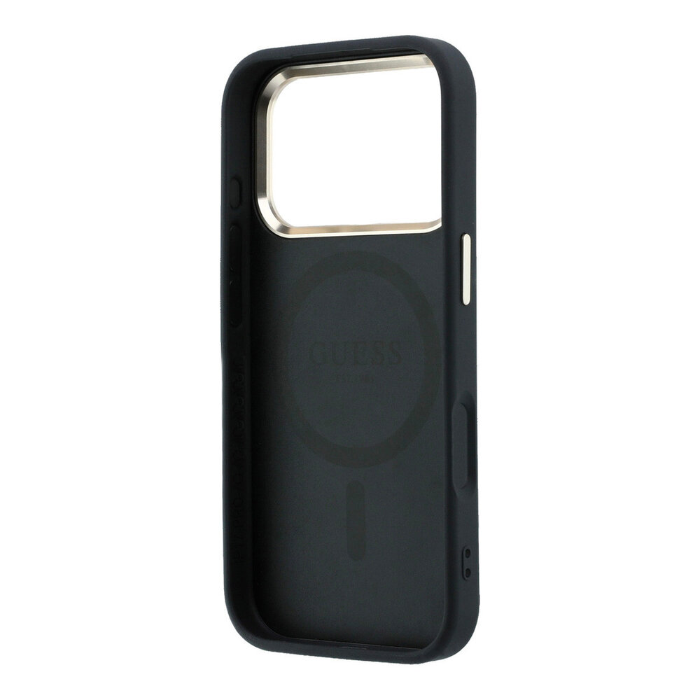 Guess Guess iPhone 18 Pro Case hard shell - MagSafe - Saffiano - small 4G - Classic Black