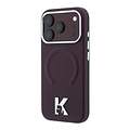 Karl Lagerfeld Karl Lagerfeld iPhone 18 Pro/iPhone 17 Pro Hartschalenhülle MagSafe SW Genarbtes PU Geprägter Ring Kameo-Logo - Bordeaux