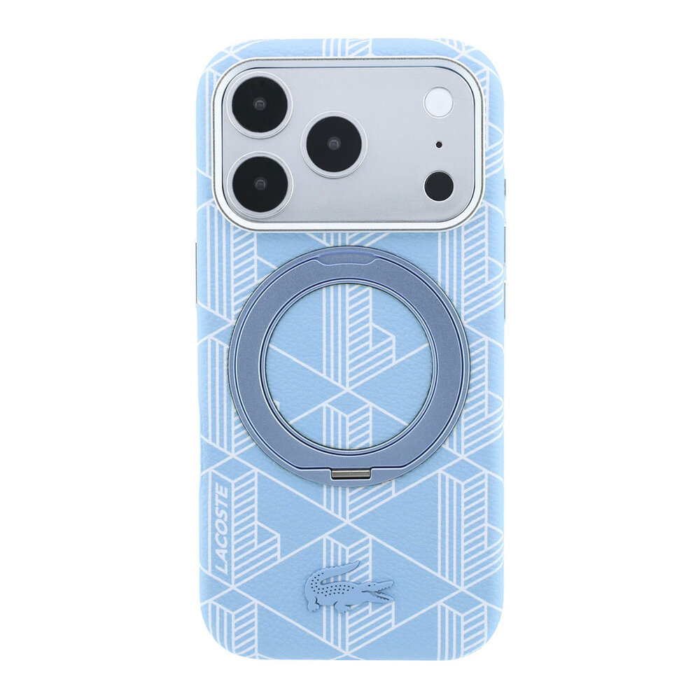 Lacoste Lacoste iPhone 18 Pro Max Case hard shell - MagSafe - PVC - The Blend - ring stand Light blue