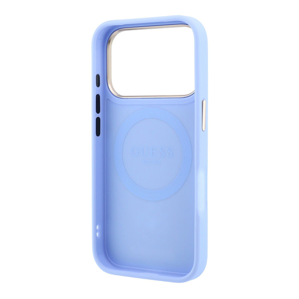 Guess Guess iPhone 18 Pro Max Hülle Hartschale - MagSafe - Peony - HS - 4G - kleines Logo Hellblau Guess Guess iPhone 18 Pro Max Hülle Hartschale - MagSafe - Peony - HS - 4G - kleines Logo Hellblau