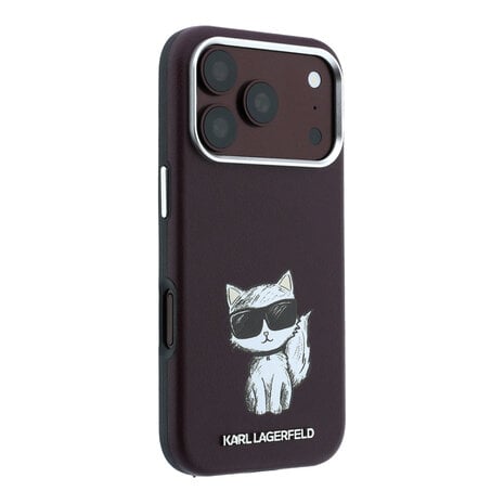 Karl Lagerfeld Karl iPhone 18 Pro Max Coque structure rigide - MagSafe - SW - PU lisse - Choupette Sketch Bordeaux Karl Lagerfeld Karl iPhone 18 Pro Max Coque structure rigide - MagSafe - SW - PU lisse - Choupette Sketch Bordeaux