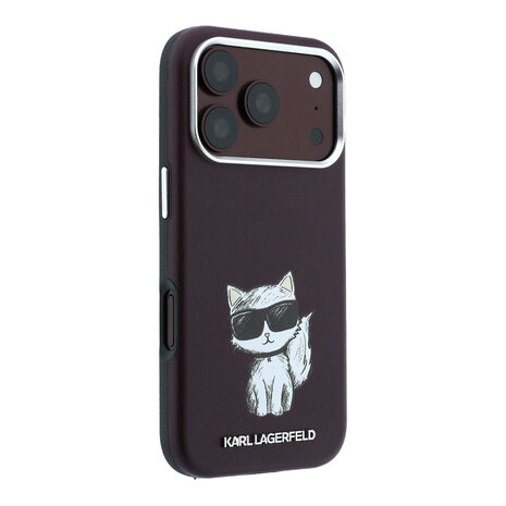 Karl Lagerfeld Karl iPhone 18 Pro Max Hoesje harde behuizing - MagSafe - SW - glad PU - Choupette Sketch Bordeauxrood Karl Lagerfeld Karl iPhone 18 Pro Max Hoesje harde behuizing - MagSafe - SW - glad PU - Choupette Sketch Bordeauxrood