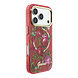 Guess Guess iPhone 18 Pro Hoesje harde behuizing - MagSafe - IML - glitter - Blossom Roses Bordeauxrood