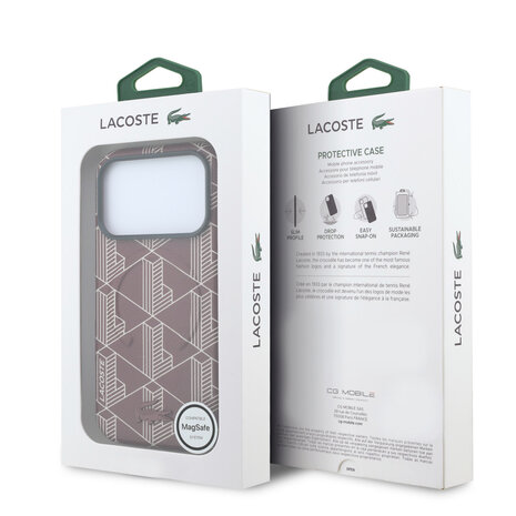 Lacoste Lacoste iPhone 18 Pro Hoesje harde behuizing - MagSafe - PVC - The Blend - reliëf Bordeauxrood Lacoste Lacoste iPhone 18 Pro Hoesje harde behuizing - MagSafe - PVC - The Blend - reliëf Bordeauxrood